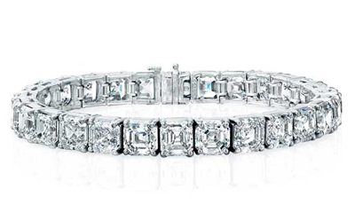 Norman Silverman asscher cut diamond bracelet worn by Katy Perry at the 2012 Grammy Awards