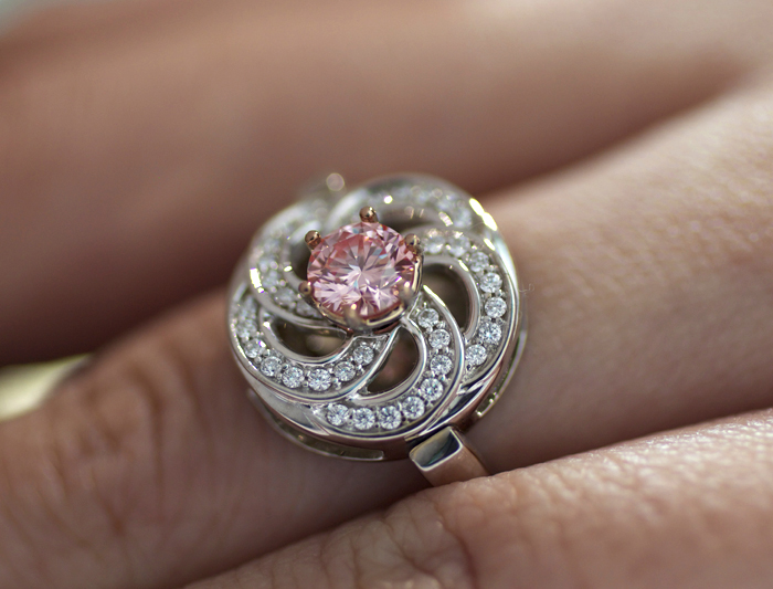 Nuture by Reena pink lab-grown diamond ring • Image Erika Winters