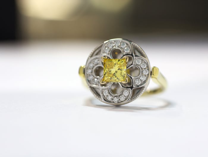 Nuture by Reena lab-grown yellow diamond ring • Image Erika Winters