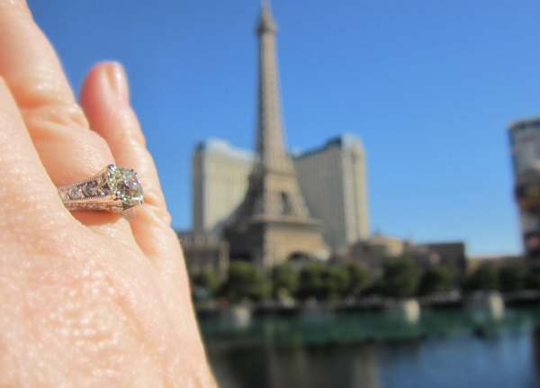 Old European Cut Diamond Ring, Hand Shot