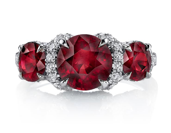 Omi Privé ruby and diamond ring