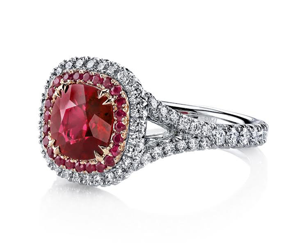 Omi Privé ruby and diamond ring