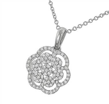 Zeghani ZP434 “Nature Lover Collection” Pave Diamond Flower Pendant at Solomon Brothers