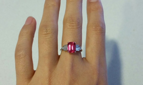 Art Deco-Style Pink Spinel and Diamond Ring - image by Lovinggems