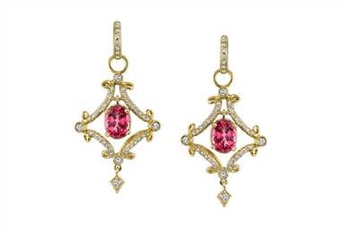 Pink Spinel Forever Huggie Earrings - in 18kt Yellow Gold - (0.82 CTW) at Ritani