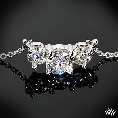 0.75ctw Platinum ”Tandem” 3 Stone Diamond Pendant at Whiteflash