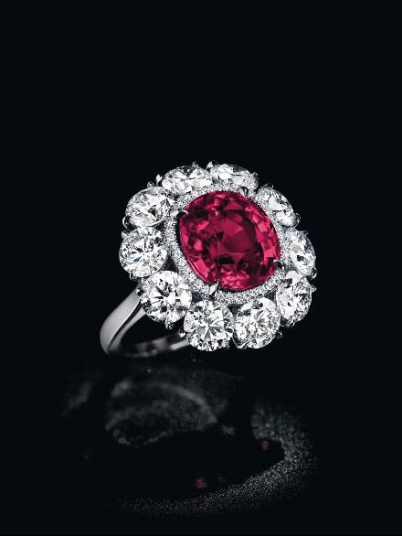 6.25-carat Burmese ruby and diamond ring • Image: Christie's