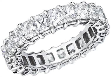 Platinum 4.40ct Princess Cut Diamond Open Airline Eternity Band PR-20-PLAT-IDJ at I.D. Jewelry