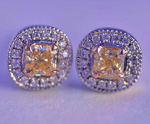 Yellow diamond earrings from Leibish & Co. - Image by RTFrog