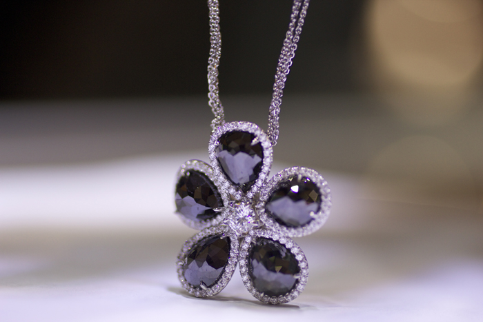 Black rose-cut diamond necklace by Rahaminov Diamonds