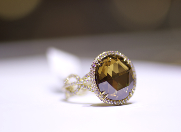 7.14-carat fancy brown rose-cut diamond ring by Rahaminov Diamonds