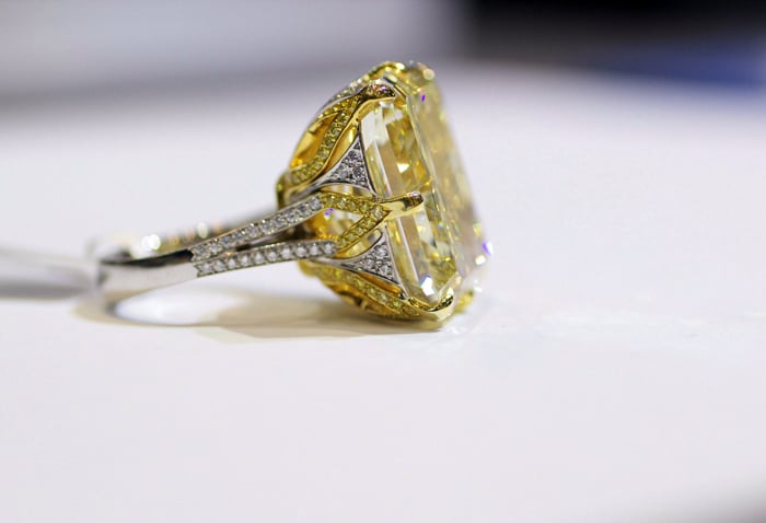 Rahaminov Diamonds 40-carat fancy yellow diamond ring • Image Erika Winters