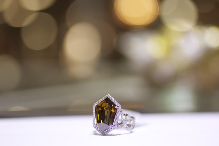 10.97-carat fancy dark brown rose-cut diamond ring by Rahaminov Diamonds