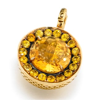 Ray Griffiths pendant with citrine and yellow sapphires