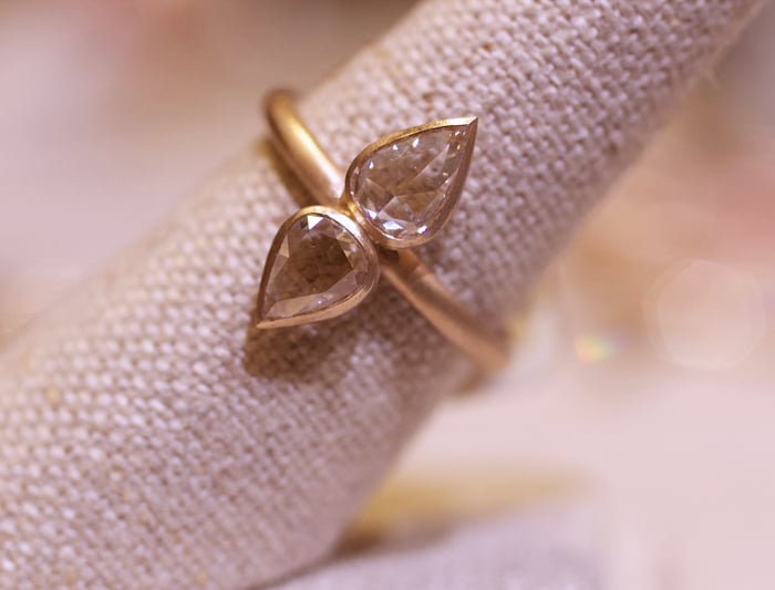 Rose-cut diamond ring designed by Rebecca Overmann • Image Erika Winters