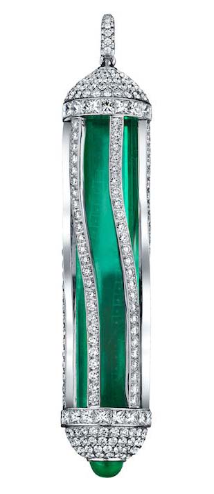 106.53-carat African Kryptonite emerald pendant from Robert Procop's emerald tour