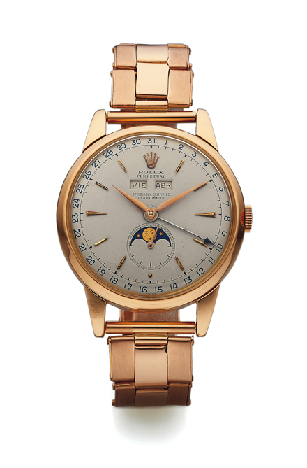 Rolex Ref. 8171 Padellone in pink gold, made circa 1951, www.antiquorum.com