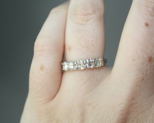Vatché 5-stone ring with August Vintage Cushion Diamonds Vatché 5-stone ring with August Vintage Cushion Diamonds