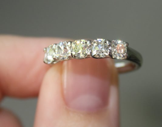 Vatché 5-stone ring with August Vintage Cushion Diamonds Vatché 5-stone ring with August Vintage Cushion Diamonds