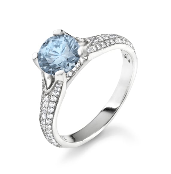 1.25 ct Man made diamond moissanite & Man made diamond moissanite Engagement  Ring in Semi Eternity with 18k Gold Plating - Walmart.com