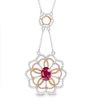 Leibish & Co. - Ruby and Pink Diamond Flower Necklace (Image: Courtesy of Leibish & Co.) Leibish & Co. - Ruby and Pink Diamond Flower Necklace (Image: Courtesy of Leibish & Co.)
