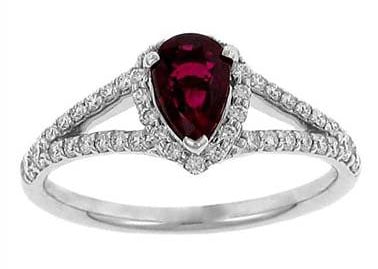 Fana R1424RWG Ruby and Pave Diamond Halo Ring at Solomon Brothers