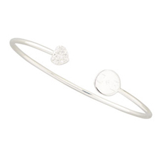 Elle diamond heart & disc bangle by Sarah Chloe