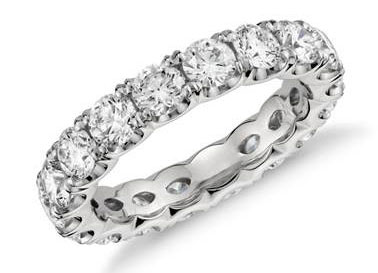 Blue Nile Studio Scalloped Prong Diamond Eternity Ring in Platinum (3 ct. tw.) at Blue Nile