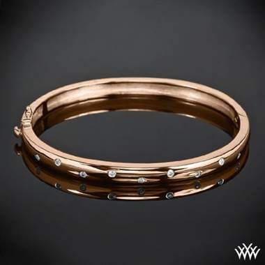 14k Rose Gold “Scattered Diamond” Bangle by Whiteflash