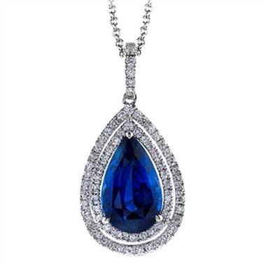 Simon G MP1583-SA Simon G “Embrace Collection” Blue Sapphire and Diamond Pendant Necklace at Solomon Brothers