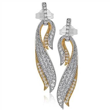 Simon G DE255 Simon G “Garden Collection” Cascade Design Diamond Earrings at Solomon Brothers