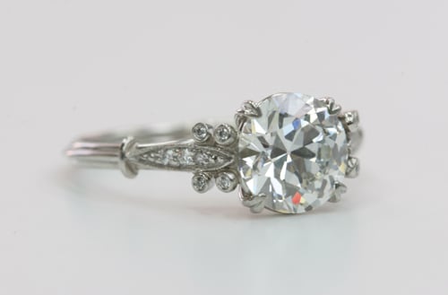 Vintage Inspired Diamond Engagement Ring by Single Stone