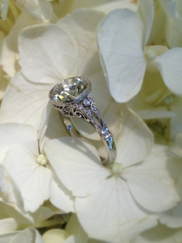 Vintage Inspired Engagement Ring by Single Stone