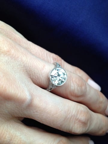 Vintage Inspired Engagement Ring by Single Stone