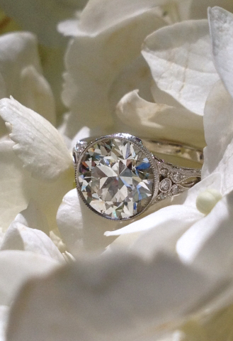 Vintage Inspired Engagement Ring by Single Stone