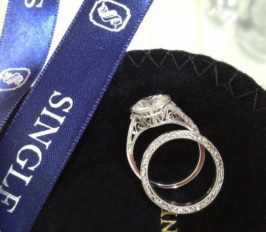 Custom Vintage Inspired Wedding Rings by Single Stone Custom Vintage Inspired Wedding Rings by Single Stone