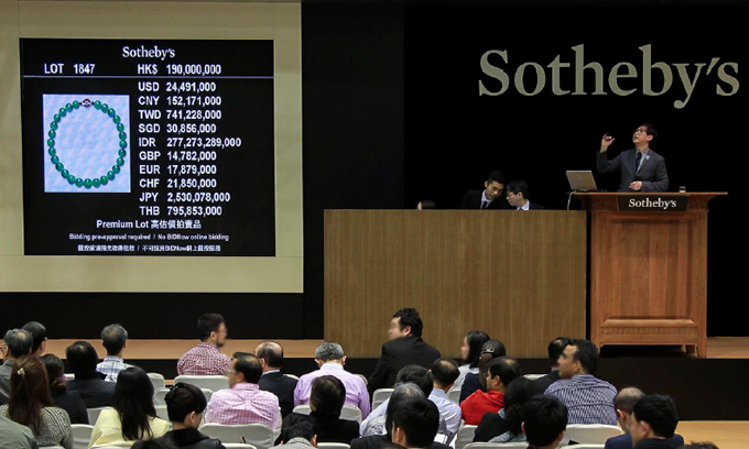 The Hutton-Mdivani necklace sold for 27.4 million at Sotheby's Hong Kong