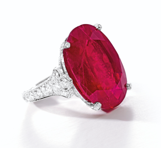 29.62-carat Burmese ruby and diamond ring by Cartier • Sotheby's Hong Kong