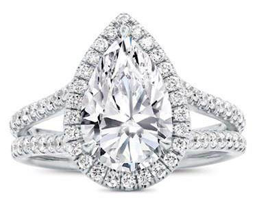 Split Shank Halo Setting For Pear Shape Diamond at Adiamor