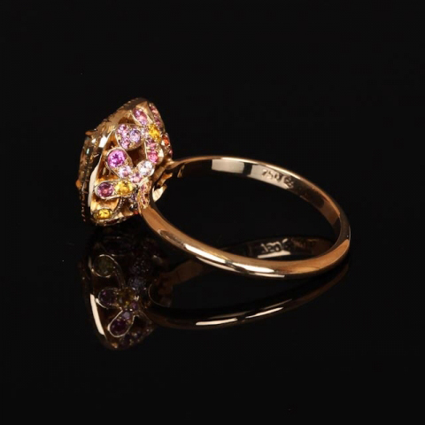 Yellow diamond ring with sapphire gallery shared by Scarlett1