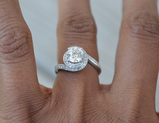 Swirl Halo Engagement Ring • Image by Cooks