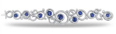 Sapphire and Diamond Swirl Bracelet - in Platinum - (7.79 CTW) by Ritani