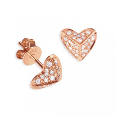 Pyramid heart diamond studs by Sydney Evan