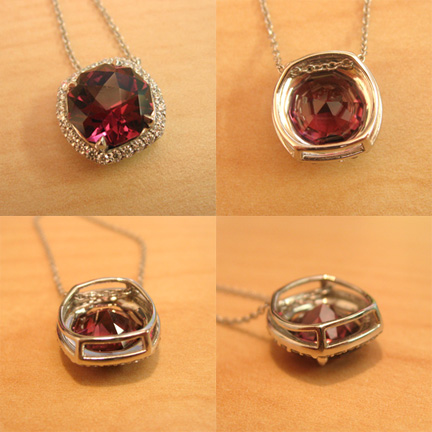 TBT Babyblue033 Whiteflash Garnet Halo Pendant (4 Different Views) - image by Babyblue033