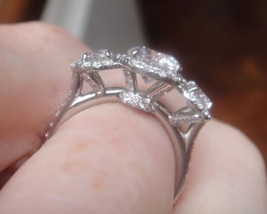 Jane101's 3 Stone Pave Halo (Side View) - image by Jane101 Jane101's 3 Stone Pave Halo (Side View) - image by Jane101