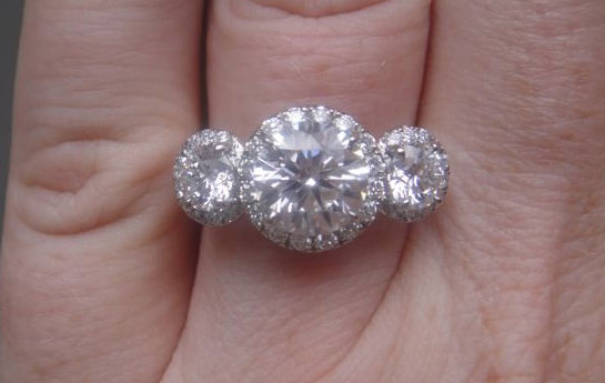 Jane101's 3 Stone Pave Halo (Hand View) - image by Jane101