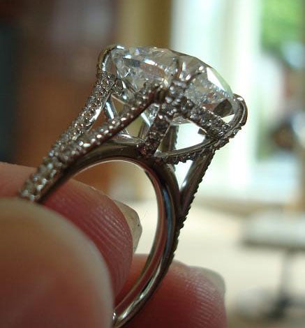 Pepper52's 5.07 Carat Modified Cushion Split Shank Engagement Ring (Side Angled View) - image by Pepper52 Pepper52's 5.07 Carat Modified Cushion Split Shank Engagement Ring (Side Angled View) - image by Pepper52