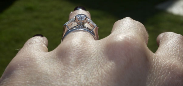 babooshka's Upgraded Graff Pear Engagement Ring (Side View) - image by babooshka