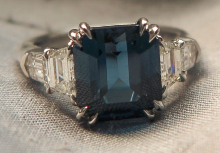 Cokitty 4.97 Carat Blue Spinel and Diamond Ring Cokitty 4.97 Carat Blue Spinel and Diamond Ring
