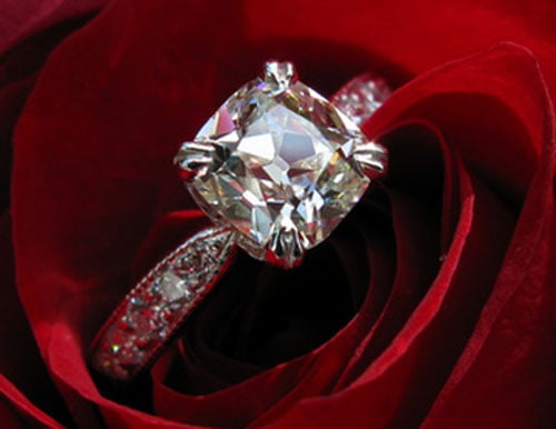 ecf8503's 10th Anniversary:  Old Mine Cut Diamond Ring (Rose View) - image by ecf8503